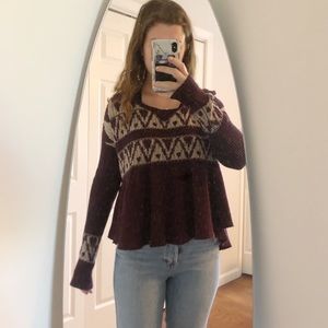 FREE PEOPLE maroon sweater